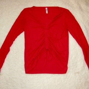 Red Long Sleeve Top